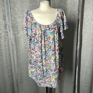 Women’s NWT 2X  Terra & Sky Multi Floral Pastels Top